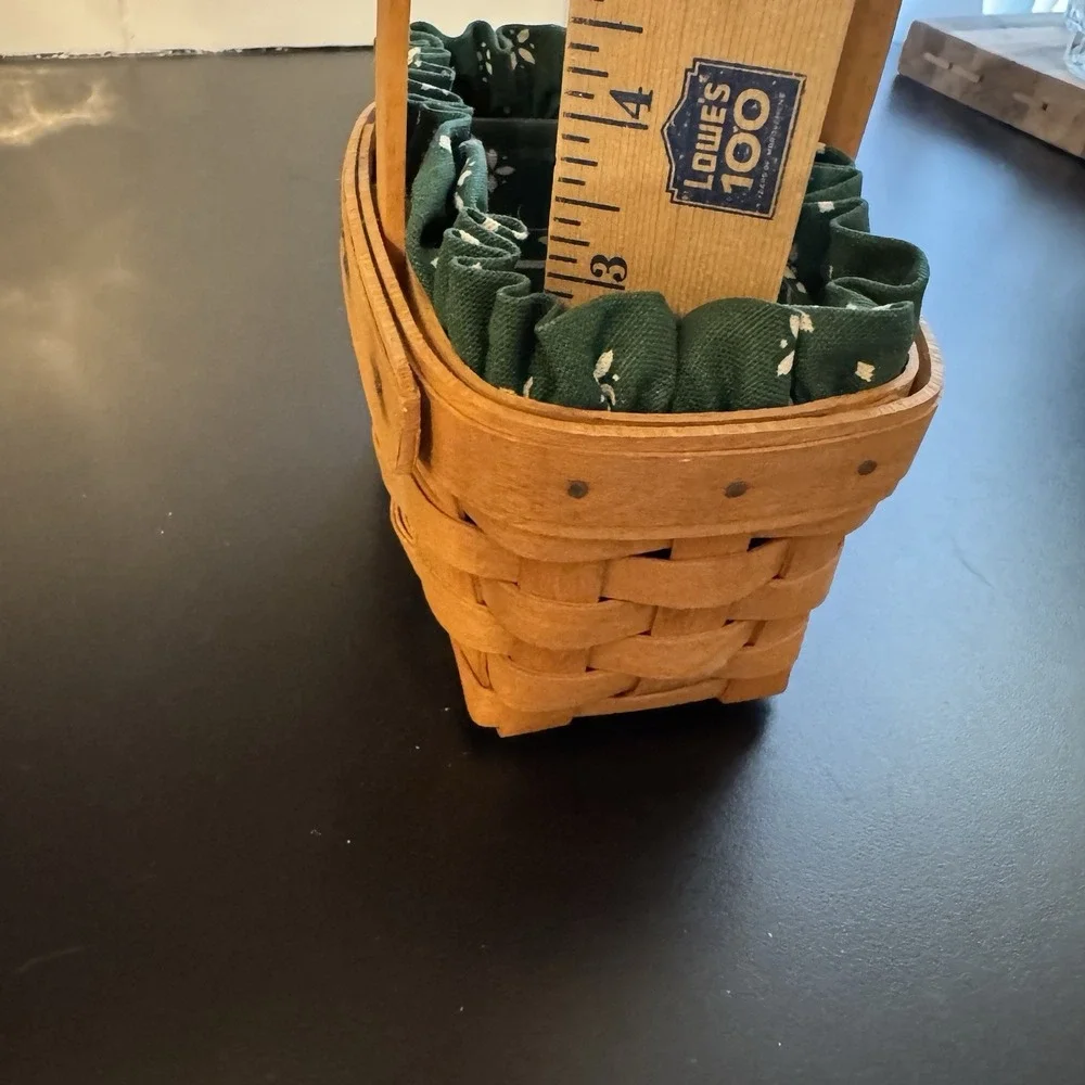 Longaberger Horizon‎ of Hope Basket Set 1st Heritage Green Liner 7x5.5x3.5 Mini